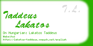 taddeus lakatos business card